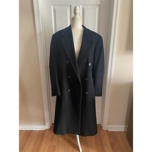 Ralph Ralph Lauren Lambswool & Cashmere Blend Black Blazer Trench Coat 42R